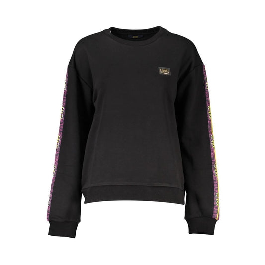 Sweatshirt by Cavalli Class for women in polyester cotton black & print features an provocated silhouette, detailed with a provocated and a refined crew neckline for a sophisticated aesthetic.