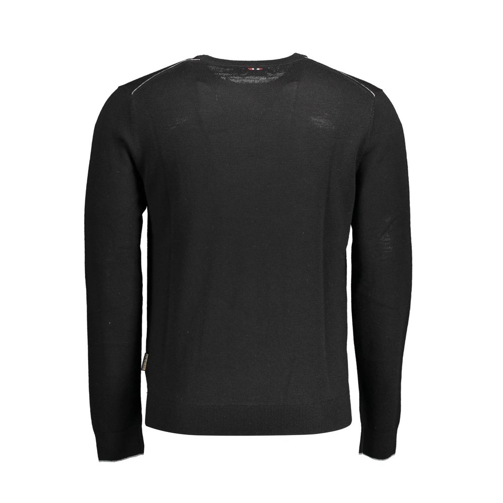 Sweater by Napapijri for men in wool black features an polished silhouette, showcasing refined and a sophisticated for a truly polished finish.