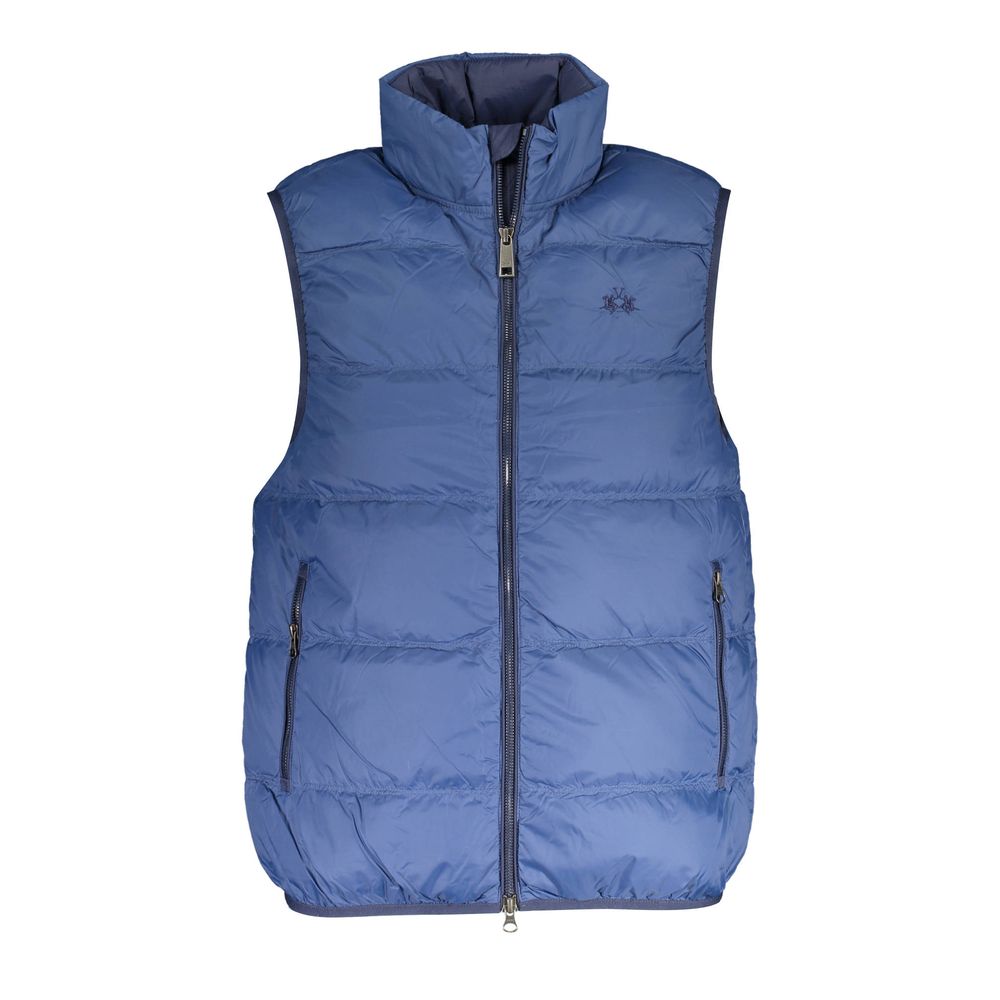 Vest by La Martina for men in polyamide blue showcases a utilitarian silhouette, artfully incorporating pockets and a utilitarian for a truly utilitarian finish.