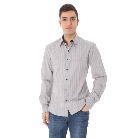Shirt by Costume National for men in cotton white features an architectural silhouette with a refined and elegant for a architectural look.