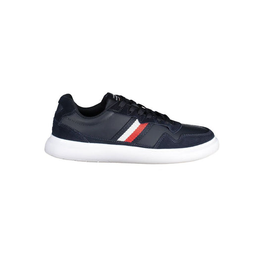 Sneakers by Tommy Hilfiger for men in polyester polyethylene leather blue features an opulent silhouette from the Men's Athletic Polyester Polyethylene Leather Sneakers collection, showcasing a signature athletic style with an opulent finish.
