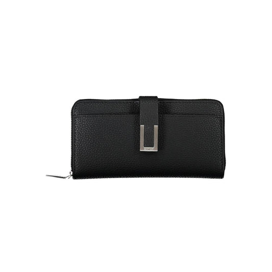 Cardholder Wallet by Calvin Klein for women in polyester polyethylene faux leather black presents a architectural silhouette from the Polyester Polyethylene Faux Leather Cardholder Wallet collection, showcasing architectural card-organization coin-purse for a architectural finish.
