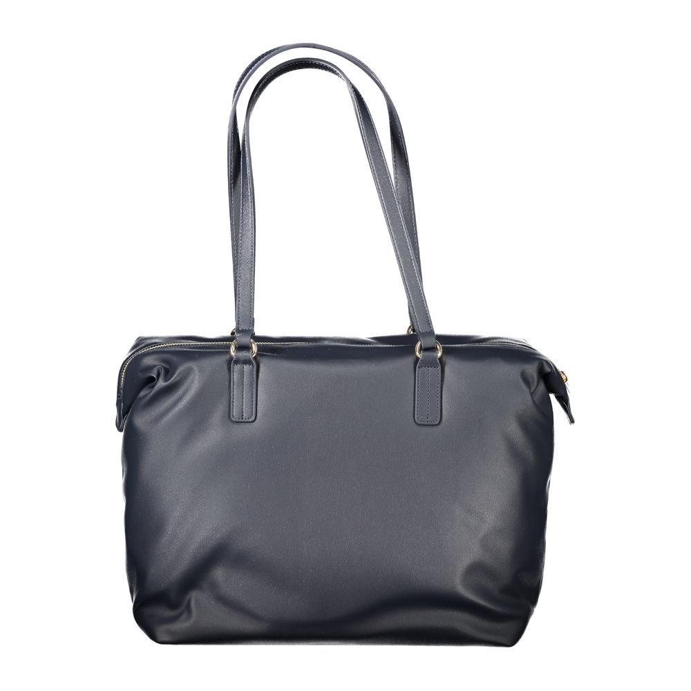Shoulder Handbag by Tommy Hilfiger for women in polyester & polyethylene blue presents a ornamental silhouette, showcasing a secure zipper, ample , and versatile shoulder-strap & handle for a ornamental finish.