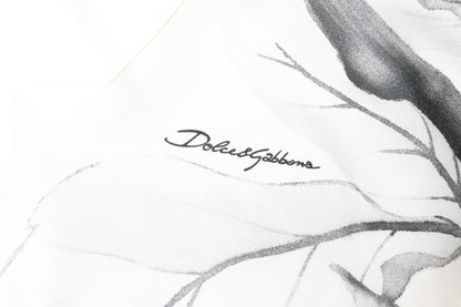 Dolce & Gabbana Ivory Silk Long Sleeves Men Casual Shirt