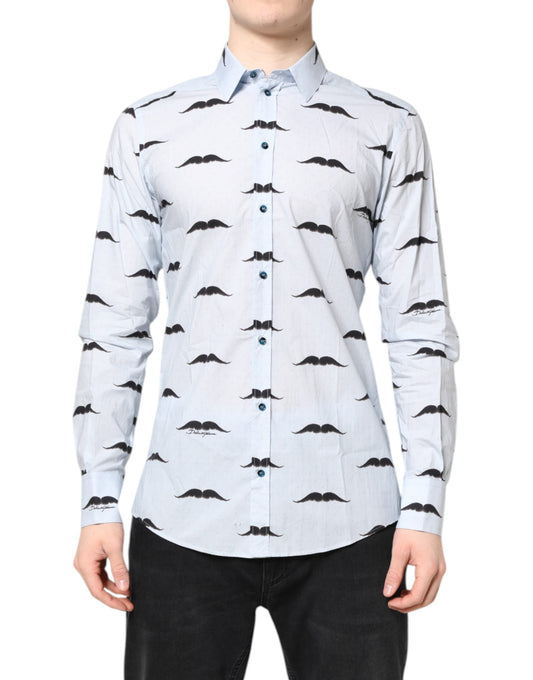 Dolce & Gabbana Men's Slim Long-Sleeve Cotton Dress Shirt - Light Blue