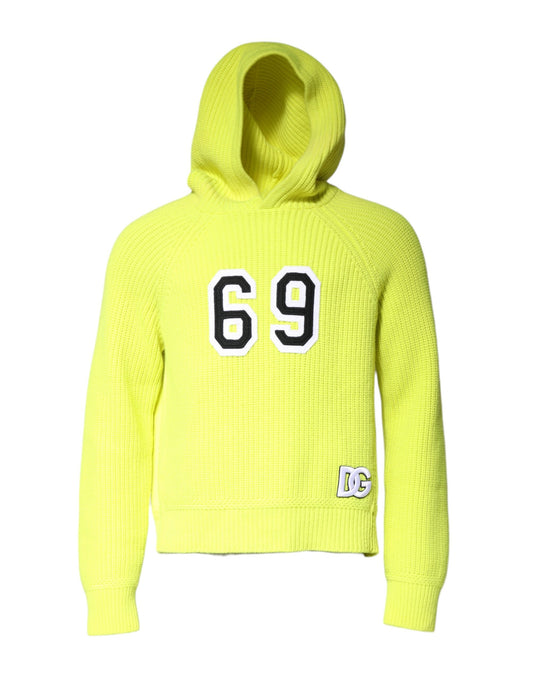Hoodie by Dolce & Gabbana for men in cashmere green features a slouchy chic silhouette, detailed with a slouchy chic and a signature hooded neckline for an elevated aesthetic.