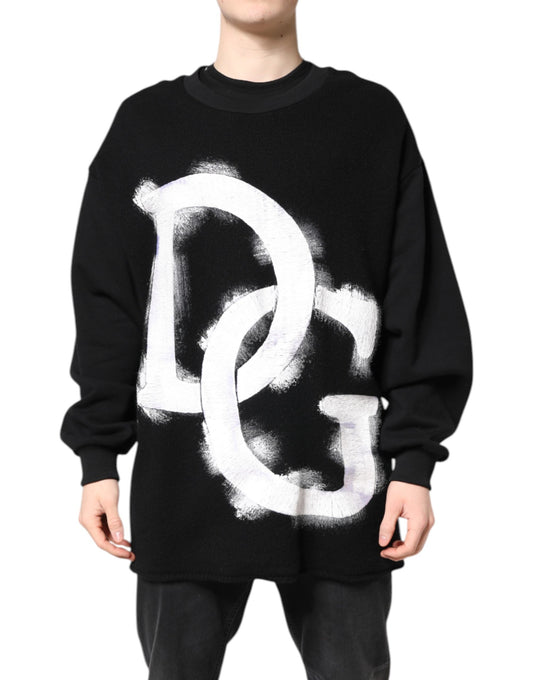 Sweater by Dolce & Gabbana for men in cotton polyester black & print showcases an masterful silhouette, artfully detailed with a masterful round neckline and for a sophisticated, premium finish.