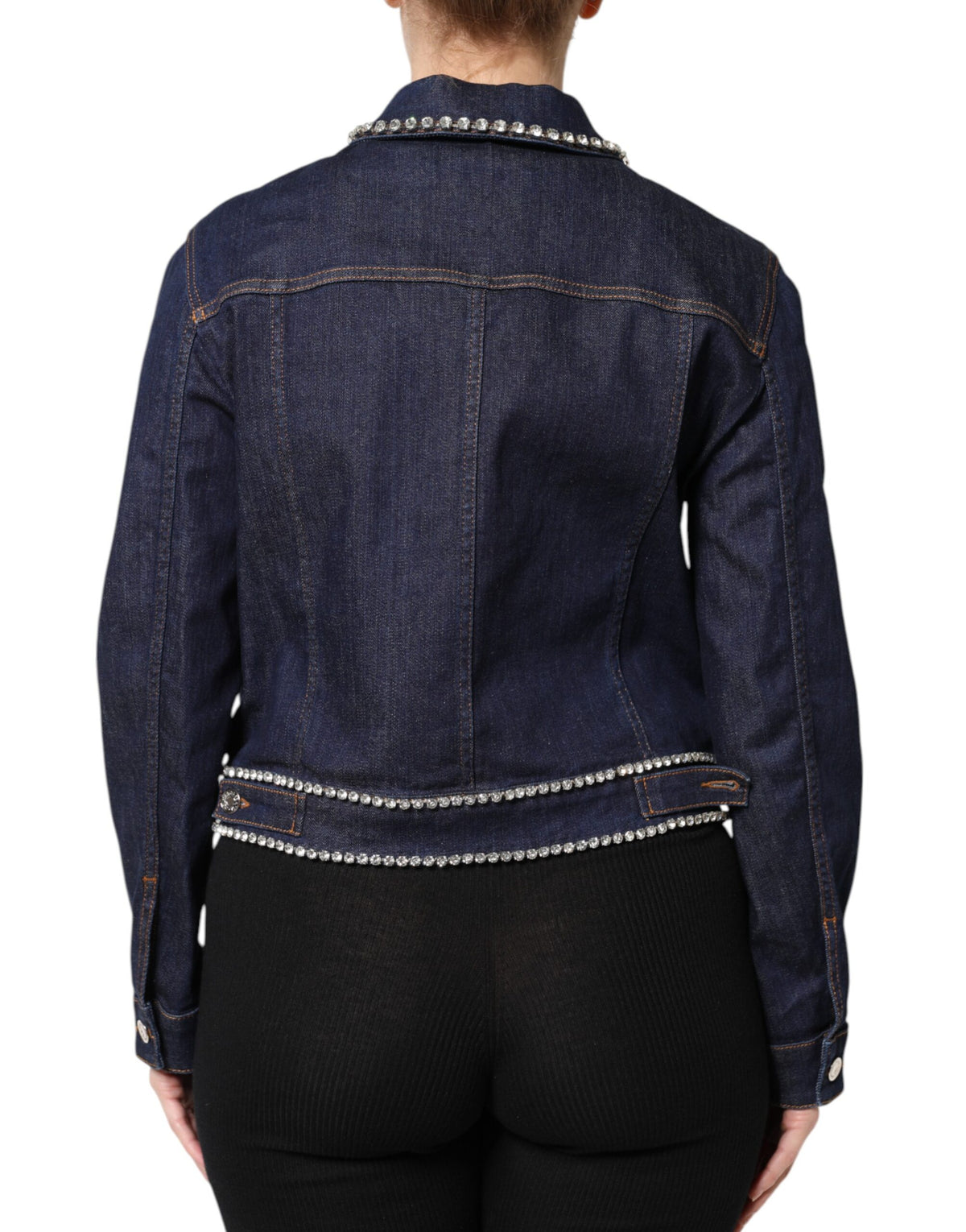 Dolce & Gabbana Women's Denim Cotton & Crystal Jacket - Dark Blue