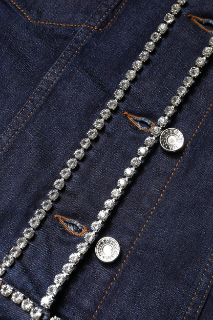 Dolce & Gabbana Women's Denim Cotton & Crystal Jacket - Dark Blue