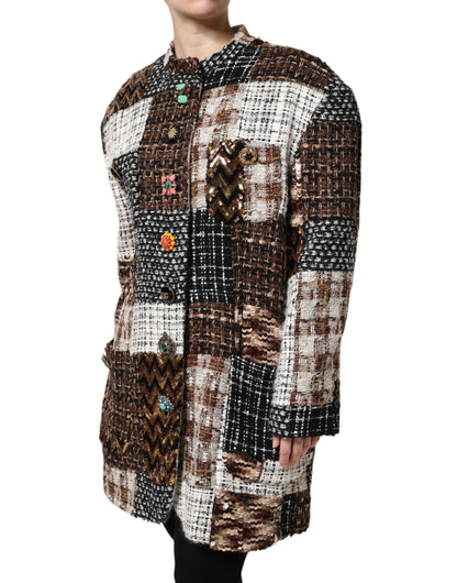 Dolce & Gabbana Multicolor Patchwork Button Down Jacket