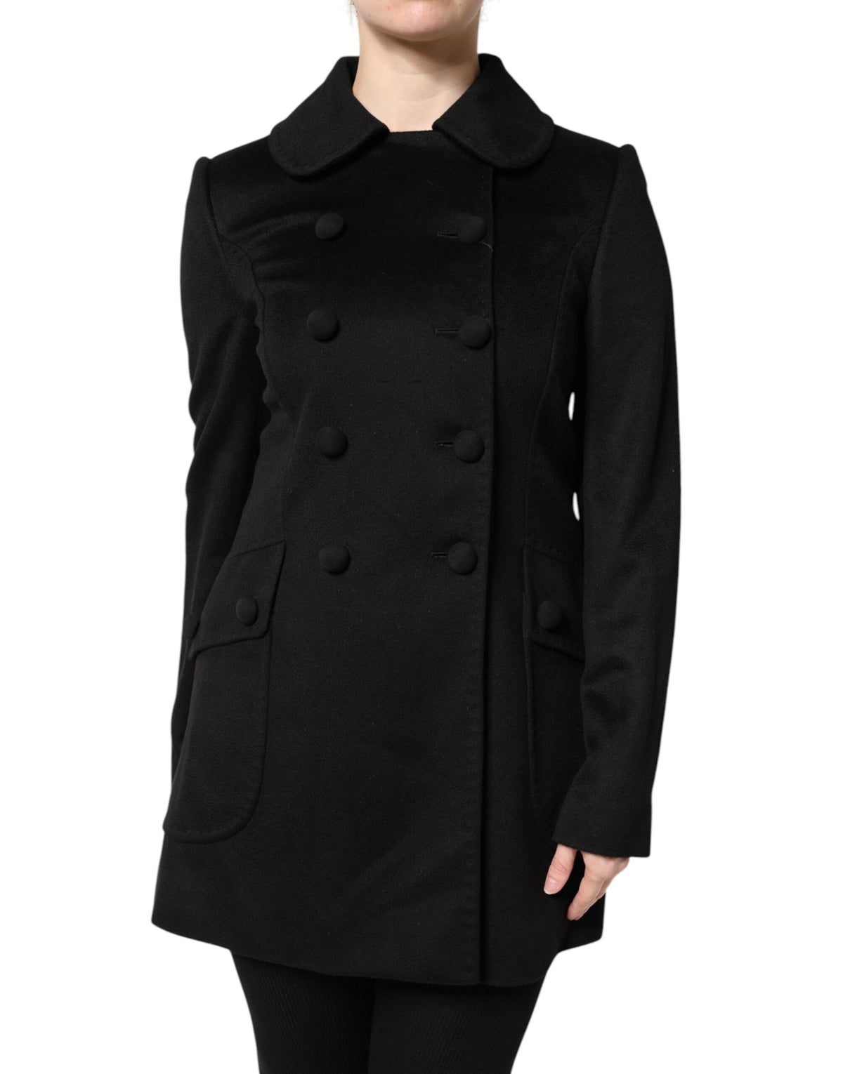 Dolce & Gabbana Women's Double Breasted Virgin Wool & Silk Blazer - Black