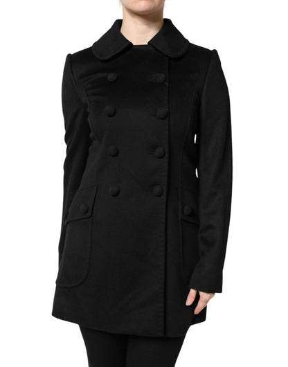 Dolce & Gabbana Women's Double Breasted Virgin Wool & Silk Blazer - Black