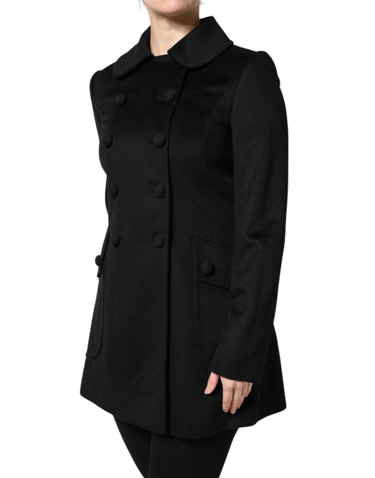 Dolce & Gabbana Women's Double Breasted Virgin Wool & Silk Blazer - Black