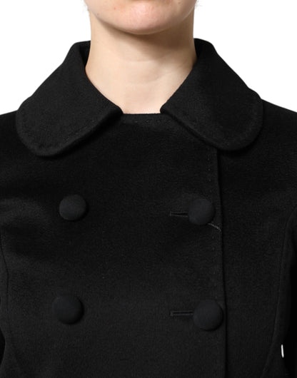 Dolce & Gabbana Women's Double Breasted Virgin Wool & Silk Blazer - Black