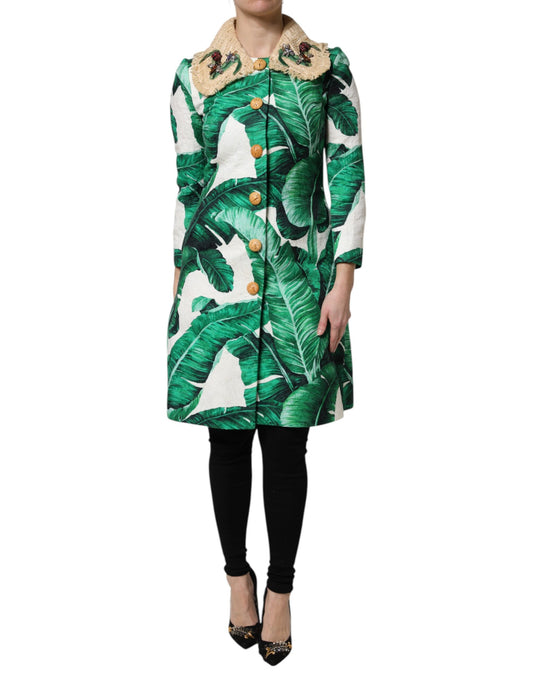 Dolce & Gabbana Women's Single Breasted Cotton Silk & Viscose Trench Coat - Multicolor Print
