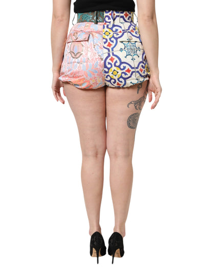 Dolce & Gabbana Multicolor High Waist Women Hot Pants Shorts