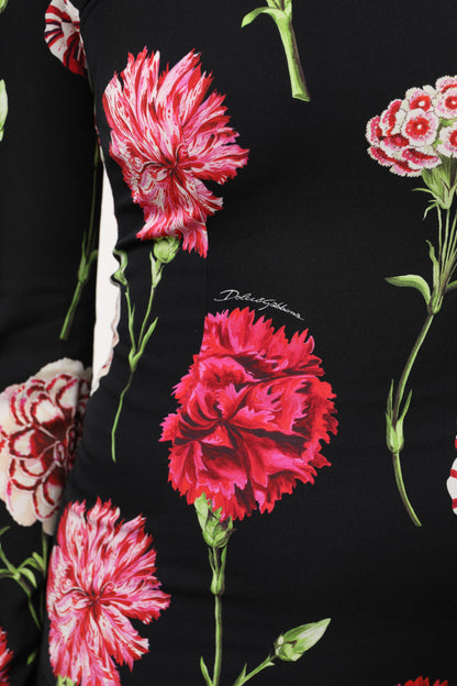 Dolce & Gabbana Black Floral Long Sleeve Women Blouse Top