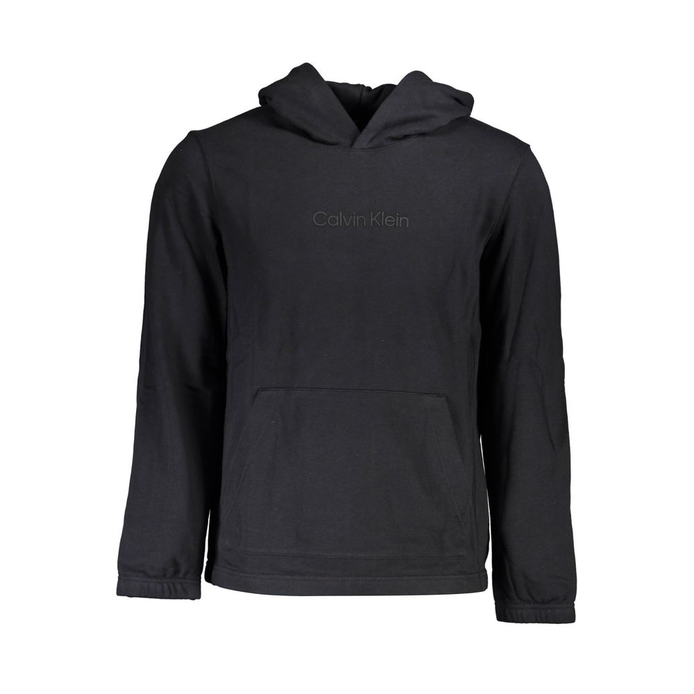 Hooded Sweatshirt Sweater by Calvin Klein for men in cotton polyester black features an polished silhouette, showcasing refined and a sophisticated hooded neckline for a truly polished finish.