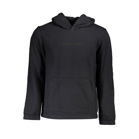 Hooded Sweatshirt Sweater by Calvin Klein for men in cotton polyester black features an polished silhouette, showcasing refined and a sophisticated hooded neckline for a truly polished finish.