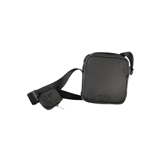Shoulder Bag by Calvin Klein for men in polyester black features an effortlessly chic silhouette with a secure zipper, ample removable-pouch, internal-pockets & coin-purse, and versatile shoulder-strap & adjustable-strap for effortlessly chic everyday luxury.
