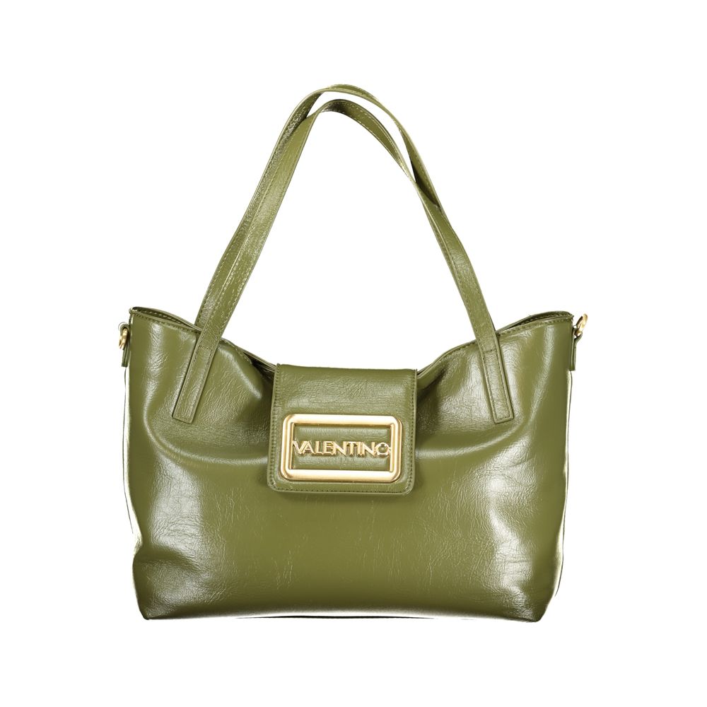 Handbag by Mario Valentino for women in polyethylene green presents a ornamental silhouette, showcasing a secure snap, ample internal-pockets, and versatile handle for a ornamental finish.