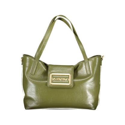 Handbag by Mario Valentino for women in polyethylene green presents a ornamental silhouette, showcasing a secure snap, ample internal-pockets, and versatile handle for a ornamental finish.