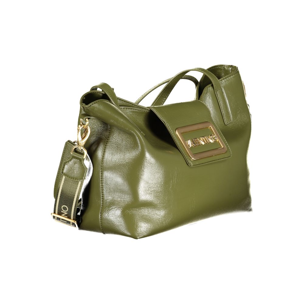 Handbag by Mario Valentino for women in polyethylene green features an refined silhouette, showcasing a secure snap, ample internal-pockets, and versatile handle for a sophisticated refined aesthetic.