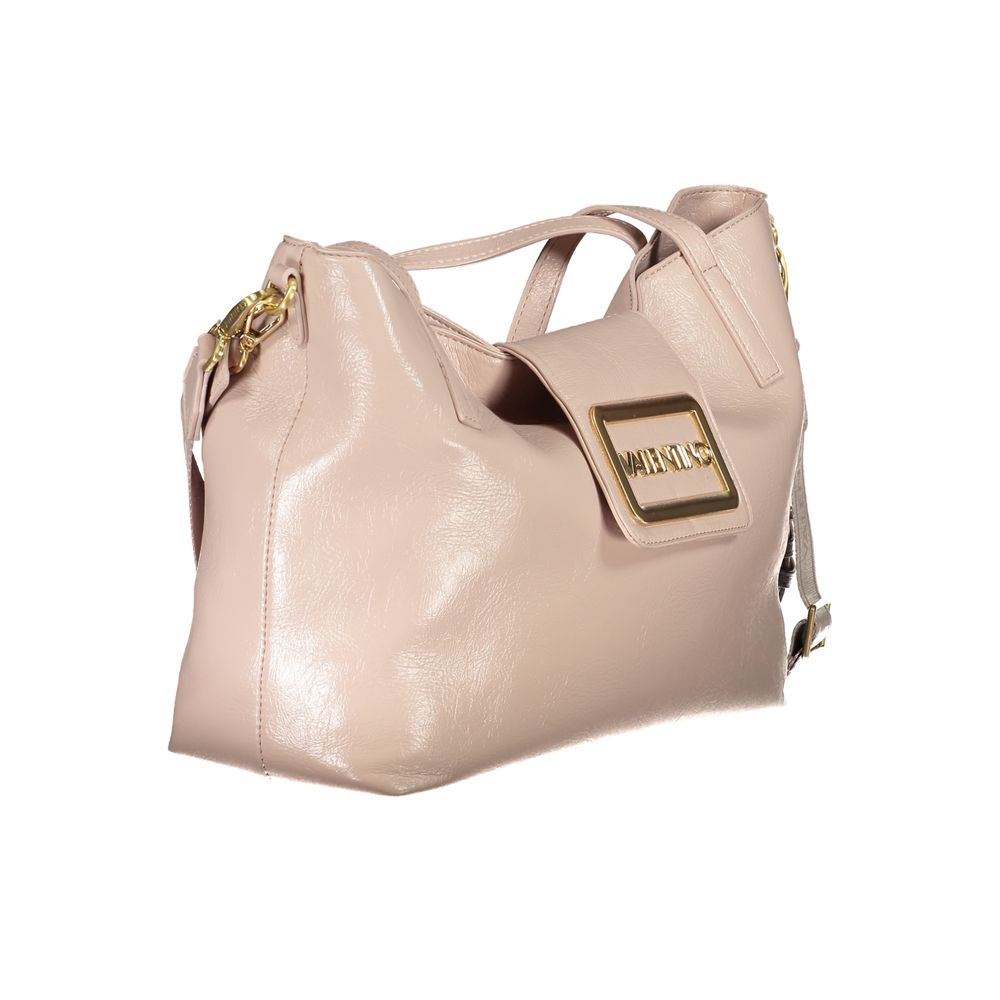 Handbag by Mario Valentino for women in polyethylene pink features a signature silhouette, showcasing a secure snap and signature internal-pockets with versatile shoulder-strap, adjustable-strap, detachable-strap & handle for a sophisticated look.