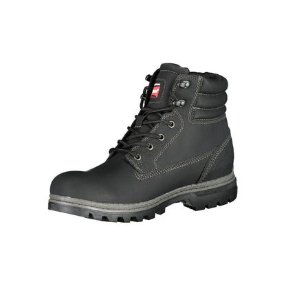 Lace-Up Boots by Carrera for men in polyester & polyethylene black features an dynamic silhouette, showcasing the dynamic Men's Polyester & Polyethylene Lace-Up Boots design with its distinctive and elegant .