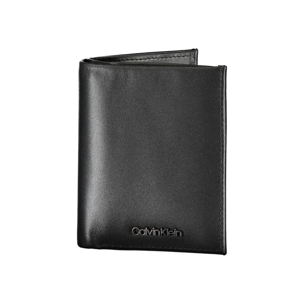 Cardholder Wallet by Calvin Klein for men in leather black showcases a discerning silhouette, artfully capturing the essence of Leather Cardholder Wallet with its functional card-organization rfid-protection.