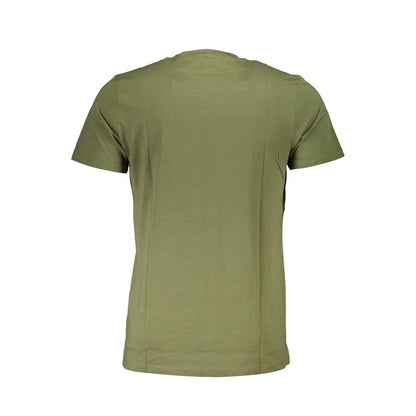 T-Shirt by Cavalli Class for men in cotton green & print features an on trend silhouette, perfectly showcasing a on trend and for an elevated aesthetic.