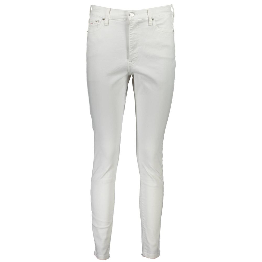 Jeans by Tommy Hilfiger for women in stretch denim cotton white & signature presents a refined pantology silhouette, artfully defined by a refined pantology skinny, long, and a sophisticated .