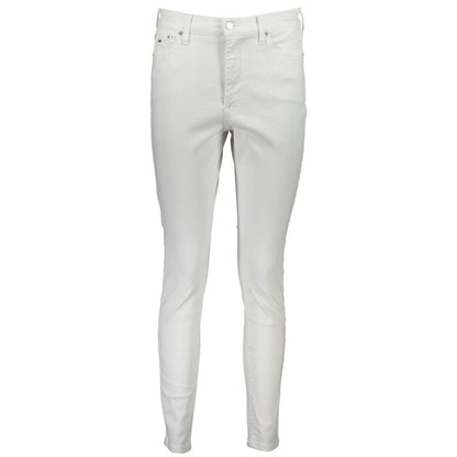 Jeans by Tommy Hilfiger for women in stretch denim cotton white & signature presents a refined pantology silhouette, artfully defined by a refined pantology skinny, long, and a sophisticated .