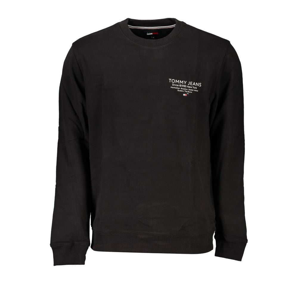 Sweatshirt by Tommy Hilfiger for men in organic cotton black & print features an exquisite silhouette, showcasing and crew neckline details for a exquisite look.