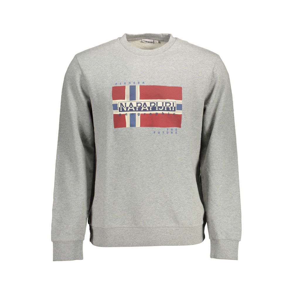 Sweatshirt Sweater by Napapijri for men in cotton gray features an tactile silhouette, showcasing a sophisticated and tactile for a refined finish.