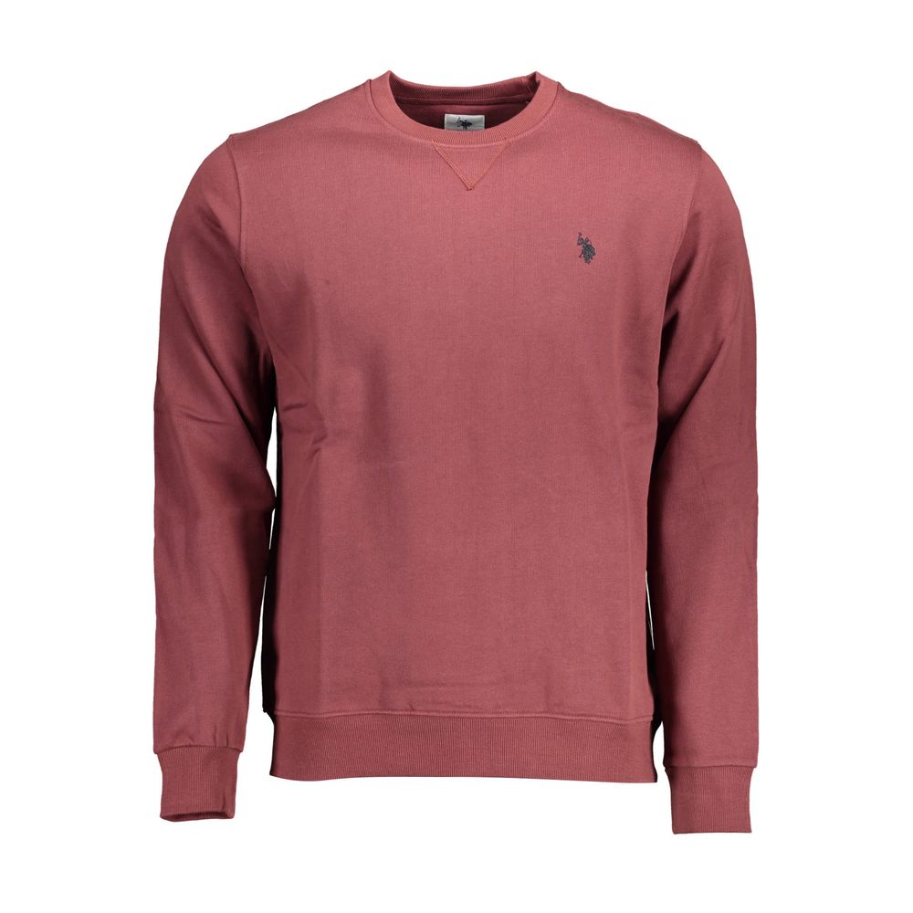 Sweatshirt Sweater by U.S. POLO ASSN. for men in cotton purple features an tactile silhouette, showcasing a sophisticated round wrap neckline and tactile for a refined finish.