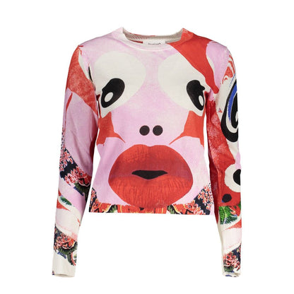 Sweater by Desigual for women in linen polyamide & viscose pink showcases a downtown chic silhouette, artfully finished with a downtown chic and for a sophisticated, high-end look.
