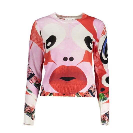 Sweater by Desigual for women in linen polyamide & viscose pink showcases a downtown chic silhouette, artfully finished with a downtown chic and for a sophisticated, high-end look.