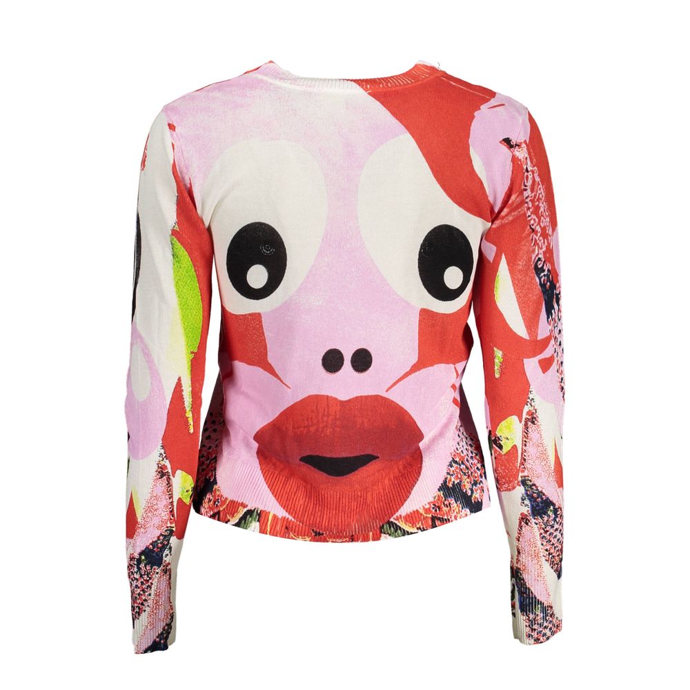 Sweater by Desigual for women in linen polyamide & viscose pink showcases an masterful silhouette, artfully detailed with a masterful and for a sophisticated, premium finish.