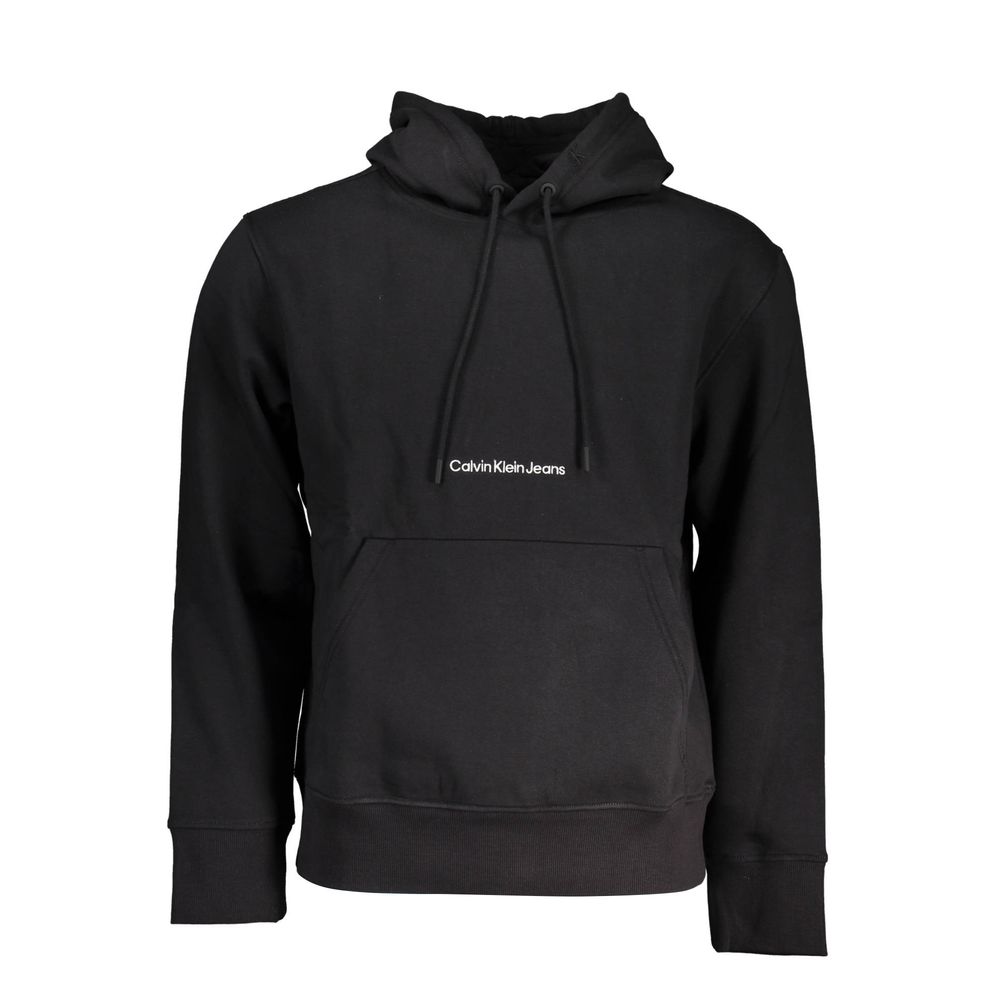 This Hooded Sweatshirt Sweater by Calvin Klein for men in cotton polyester black presents a understated silhouette, featuring a sophisticated hooded neckline and for a understated finish.