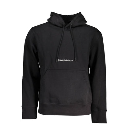 This Hooded Sweatshirt Sweater by Calvin Klein for men in cotton polyester black presents a understated silhouette, featuring a sophisticated hooded neckline and for a understated finish.