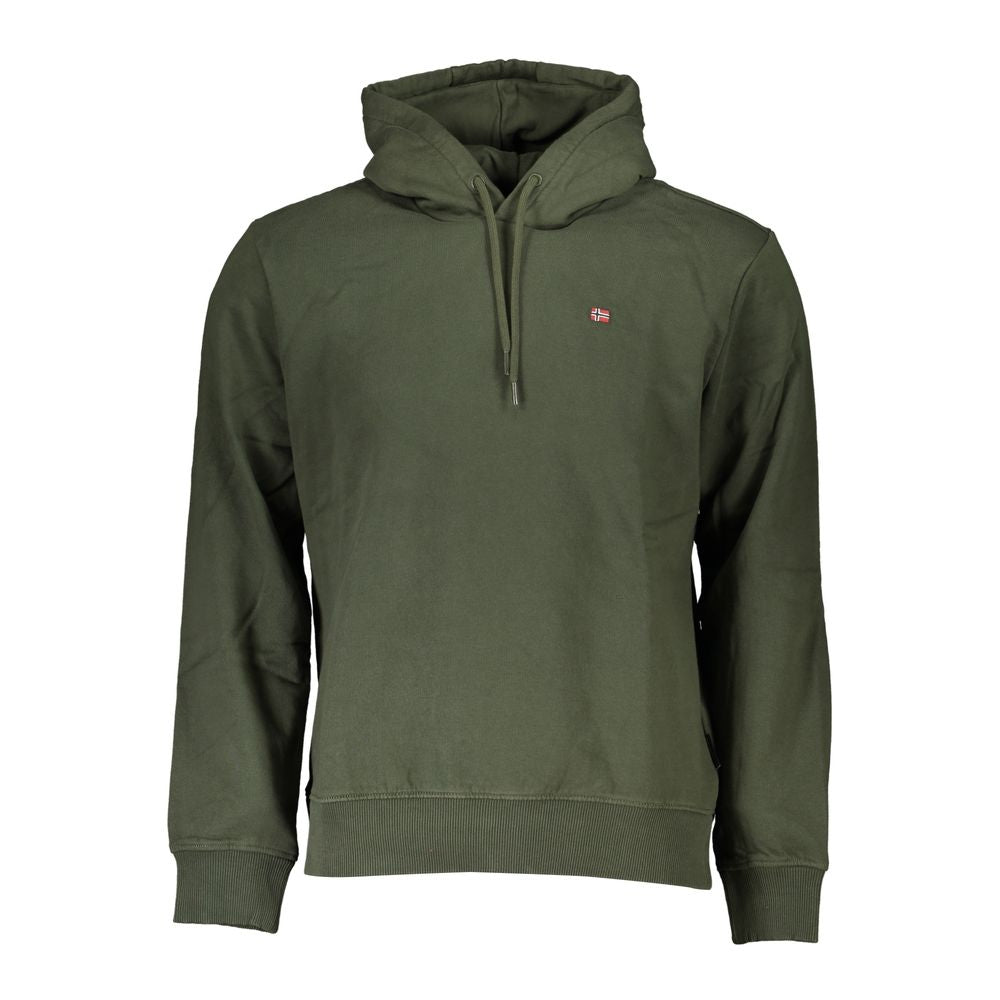 Hooded Sweatshirt by Napapijri for men in cotton polyester green features an provocated silhouette, detailed with a provocated and a refined hooded neckline for a sophisticated aesthetic.
