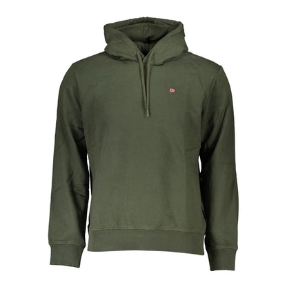 Hooded Sweatshirt by Napapijri for men in cotton polyester green features an provocated silhouette, detailed with a provocated and a refined hooded neckline for a sophisticated aesthetic.