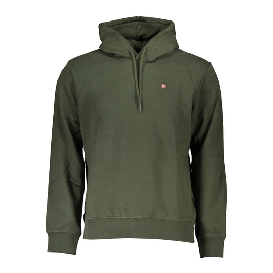 Hooded Sweatshirt by Napapijri for men in cotton polyester green features an provocated silhouette, detailed with a provocated and a refined hooded neckline for a sophisticated aesthetic.
