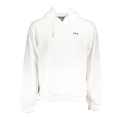 Hooded Sweatshirt by Fila for men in cotton polyester white features an enviable silhouette, showcasing a premium and refined hooded neckline for a truly enviable finish.