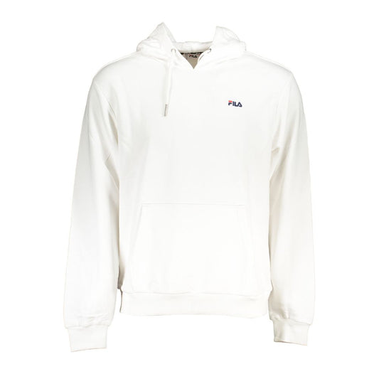 Hooded Sweatshirt by Fila for men in cotton polyester white features an enviable silhouette, showcasing a premium and refined hooded neckline for a truly enviable finish.