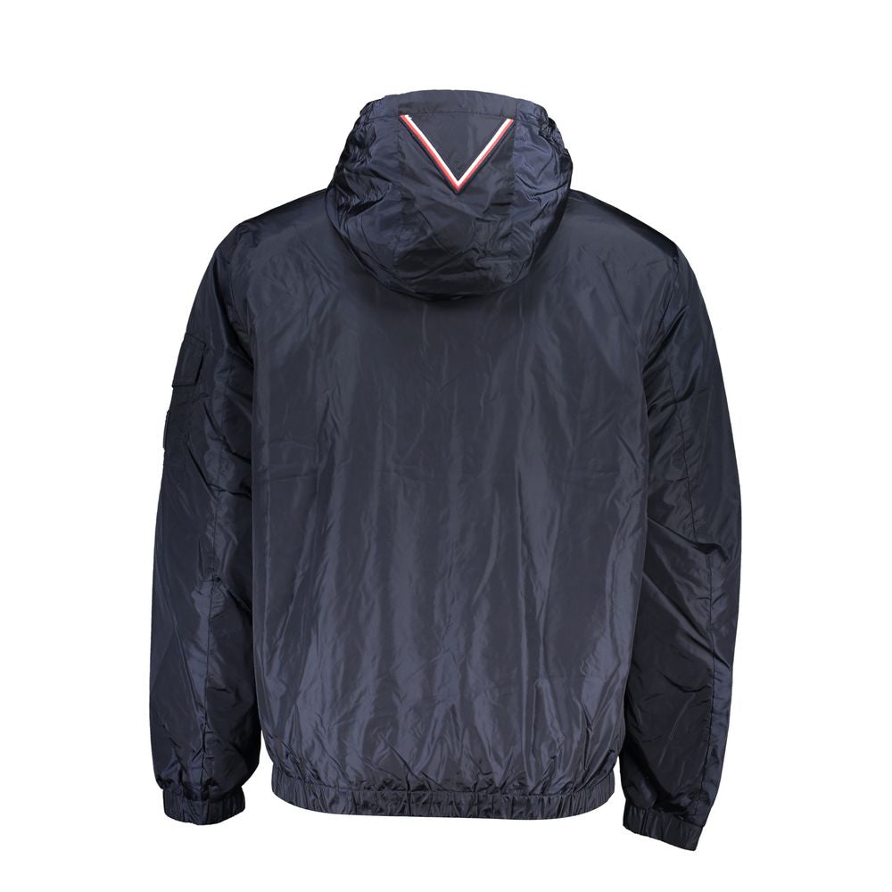 Hooded Jacket by Tommy Hilfiger for men in nylon blue presents a authentic silhouette, artfully detailed with a authentic and functional pockets & hooded for a premium authentic finish.