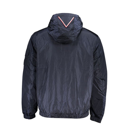 Hooded Jacket by Tommy Hilfiger for men in nylon blue presents a authentic silhouette, artfully detailed with a authentic and functional pockets & hooded for a premium authentic finish.