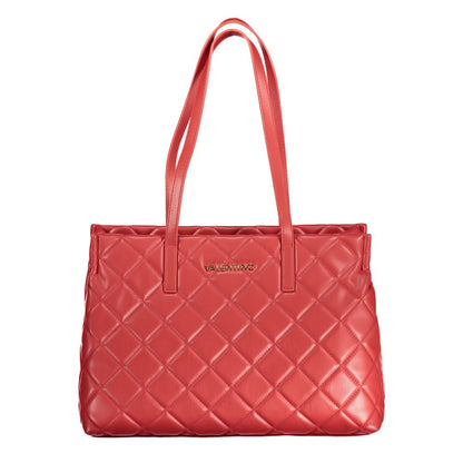 This Handbag by Mario Valentino for women in polyethylene and red presents a sculptural silhouette featuring a secure zipper, ample , and versatile handle for a sculptural finish.