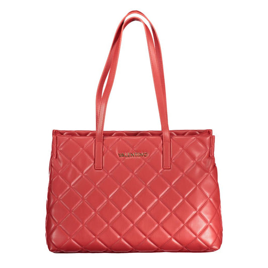 This Handbag by Mario Valentino for women in polyethylene and red presents a sculptural silhouette featuring a secure zipper, ample , and versatile handle for a sculptural finish.